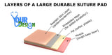 Large Durable 3-Layer Suture Pad w/Powermesh for Extra Durability