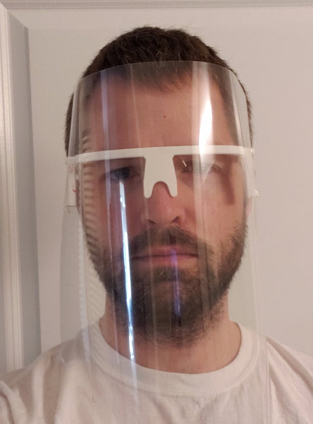 Design: Henneman v1 3D Printed Face Shield (no need for holes/clips/bands)