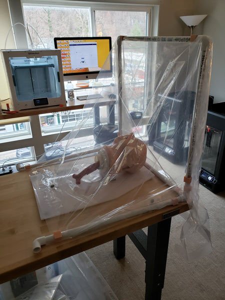 Creating a Biohazard Space for COVID19 Intubation: A covid intubation tent / box